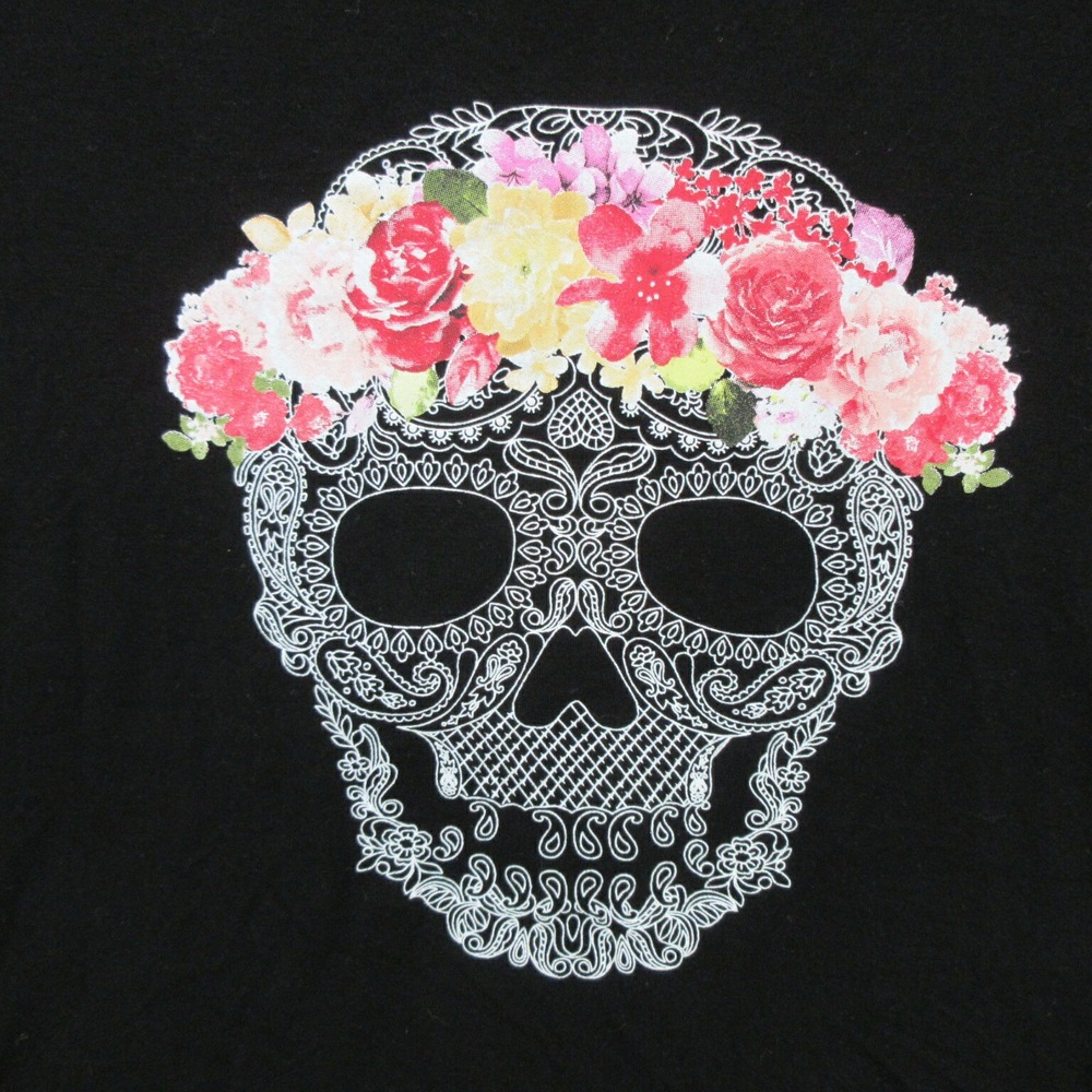 Pirates Of The Caribbean Womens Blouse Medium Disney Skull Crew Cropped Black